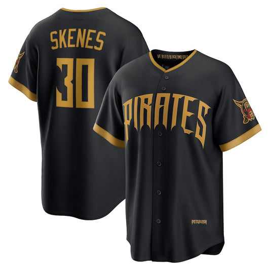 Pittsburgh Pirates #30 Paul Skenes Black 2026 City Connect Stadium Stitched Baseball Jersey - Main View
