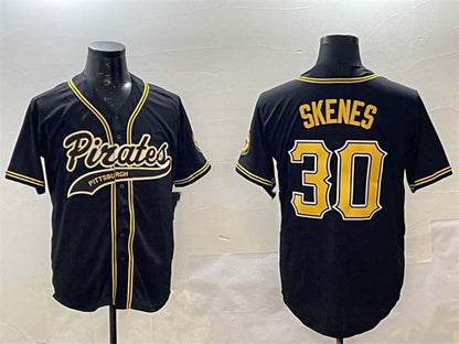 Pittsburgh Pirates #30 Paul Skenes Black Cool Base Stitched Baseball Jersey - Main View