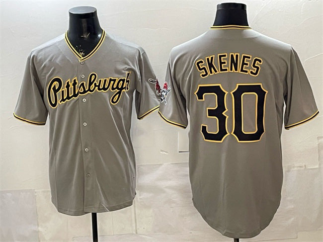 Pittsburgh Pirates #30 Paul Skenes Gray Limited Stitched Baseball Jersey - Main View