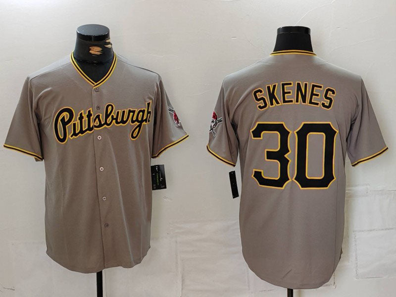 Pittsburgh Pirates #30 Paul Skenes Grey Stitched Baseball Jersey - Main View