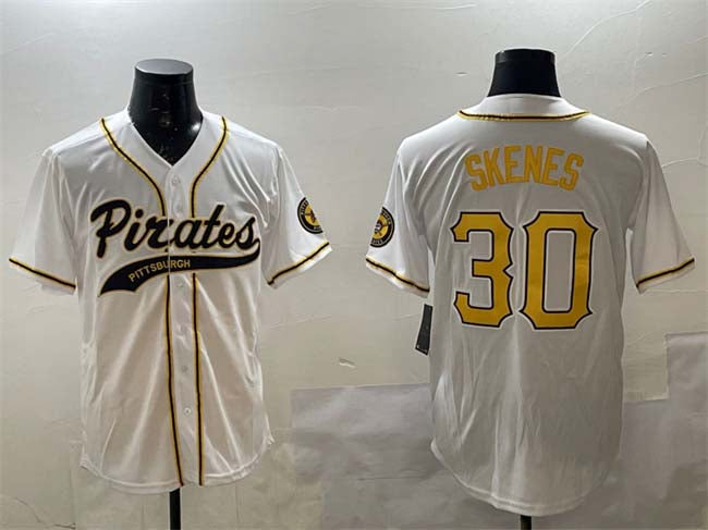 Pittsburgh Pirates #30 Paul Skenes White Cool Base Stitched Baseball Jersey - Main View