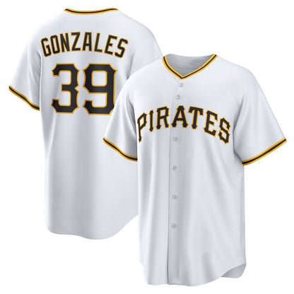 Pittsburgh Pirates #39 Nick Gonzales Home Replica Jersey - White Stitched Baseball Jersey - Main View