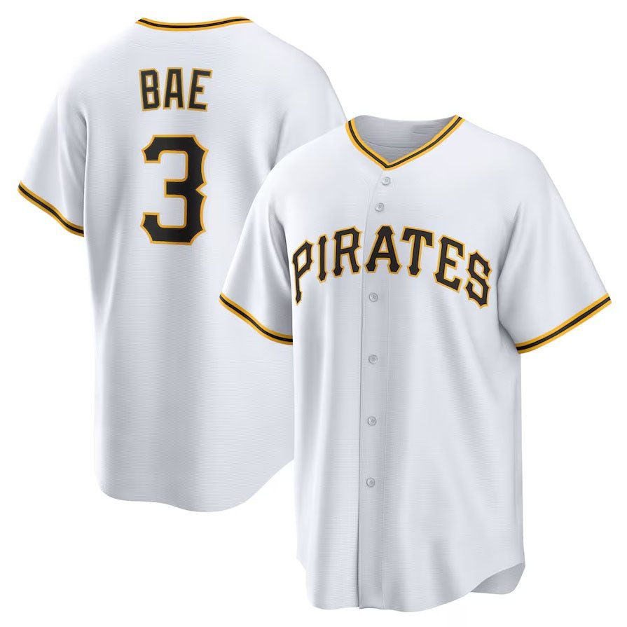 Pittsburgh Pirates #3 Ji-Hwan Bae Replica Player Jersey - White Stitched Baseball Jersey - Main View