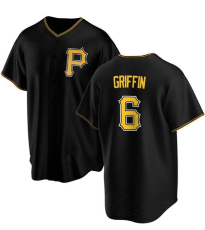 Pittsburgh Pirates #6 Konnor Griffin Black Cool Base Stitched Baseball Jersey - Main View