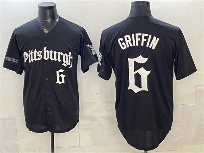 Pittsburgh Pirates #6 Konnor Griffin Black 'Gothic Steel City Edition' Vapor Limited Stitched Baseball Jersey - Main View
