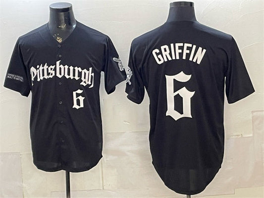 Pittsburgh Pirates #6 Konnor Griffin Black 'Gothic Steel City Edition' Vapor Limited Stitched Baseball Jersey - Main View