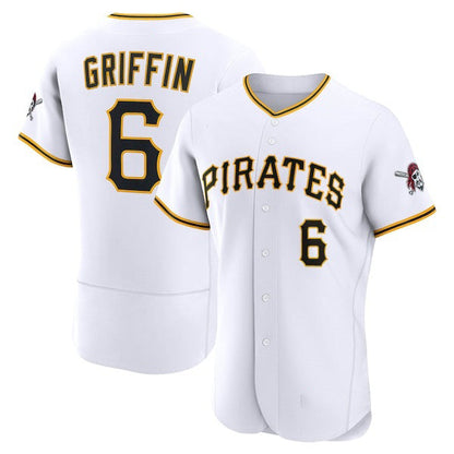 Pittsburgh Pirates #6 Konnor Griffin White Home Authentic Stitched Baseball Jersey - Main View
