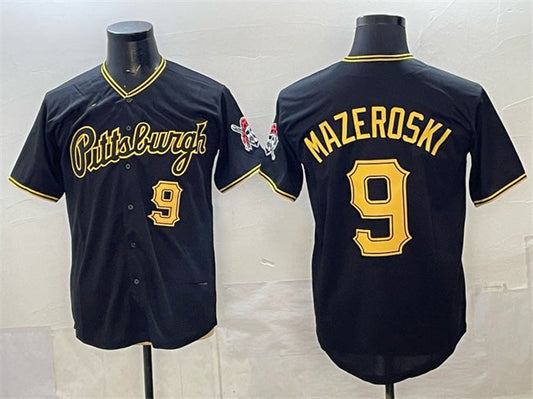 Pittsburgh Pirates #9 Bill Mazeroski Black Limited Stitched Baseball Jersey - Main View