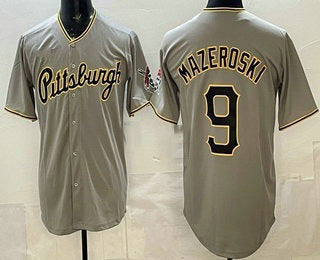 Pittsburgh Pirates #9 Bill Mazeroski Grey Limited Stitched Baseball Jersey - Main View