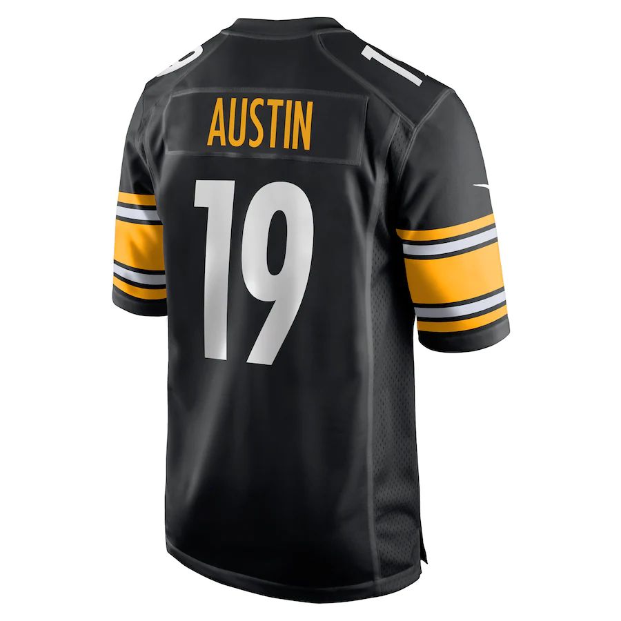 P.Steelers #19 Calvin Austin III Black Game Player Jersey Stitched American Football Jerseys - Main View