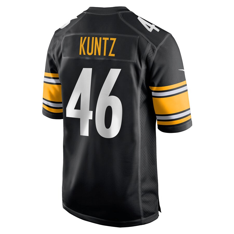 P.Steelers #46 Christian Kuntz Black Game Jersey Stitched American Football Jerseys - Main View
