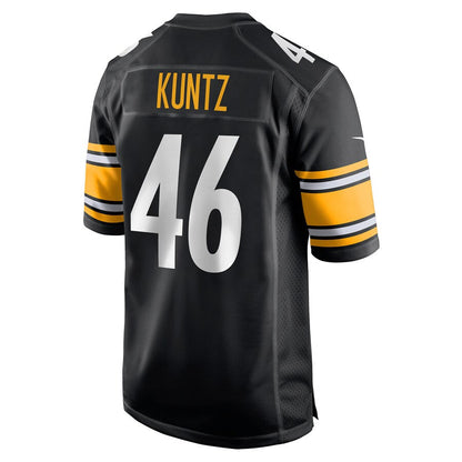 P.Steelers #46 Christian Kuntz Black Game Jersey Stitched American Football Jerseys - Main View
