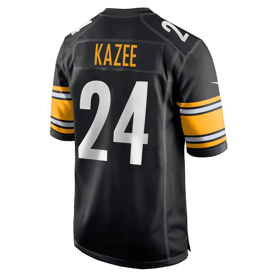 P.Steelers #24 Damontae Kazee Black Game Player Jersey Stitched American Football Jerseys - Main View