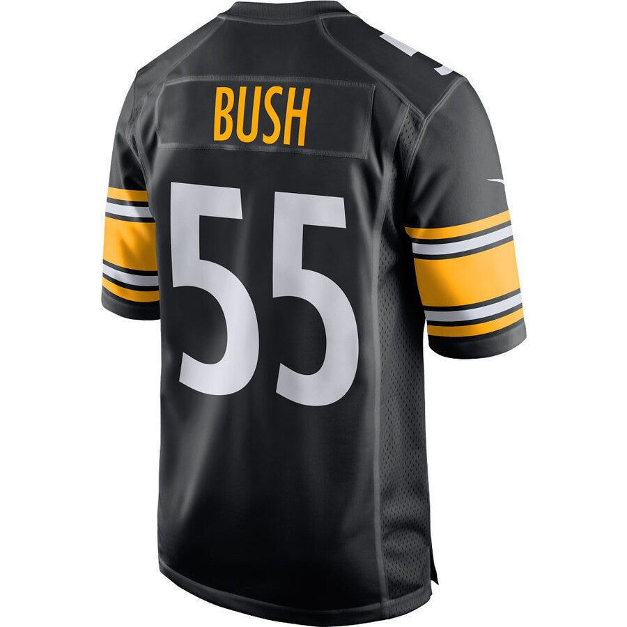 P.Steelers #55 Devin Bush Black Game Player Jersey Stitched American Football Jerseys - Main View