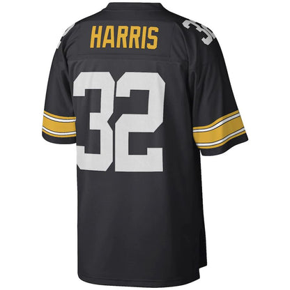 P.Steelers #32 Franco Harris Mitchell & Ness Black Legacy Replica Jersey Stitched American Football Jerseys - Main View