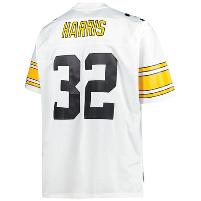 P.Steelers #32 Franco Harris Mitchell & Ness White Big & Tall 1976 Retired Player Replica Jersey Stitched American Football Jerseys - Main View