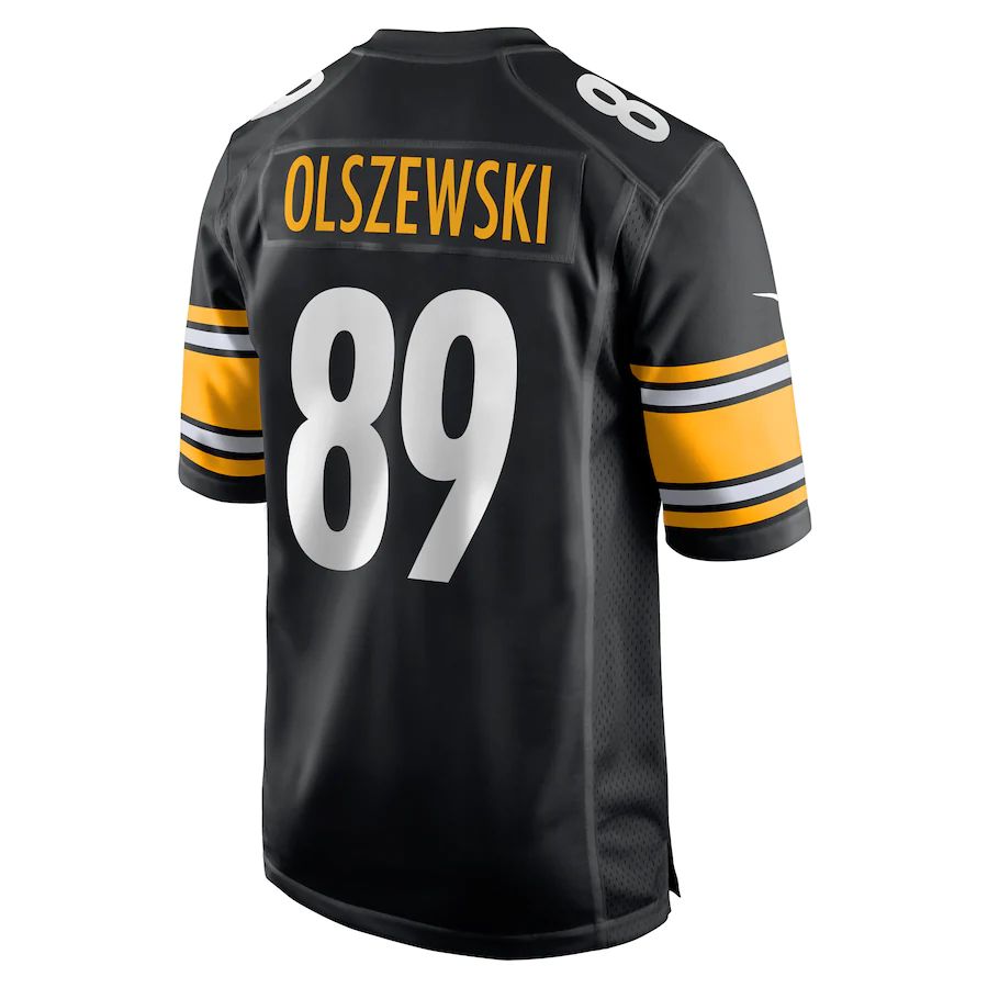 P.Steelers #89 Gunner Olszewski Black Game Player Jersey Stitched American Football Jerseys - Main View