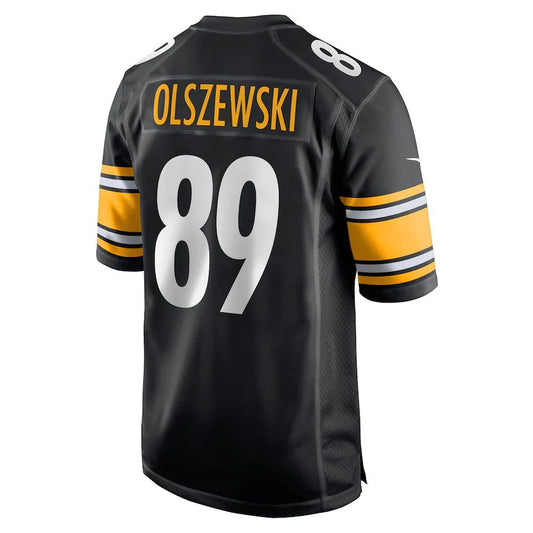 P.Steelers #89 Gunner Olszewski Black Game Player Jersey Stitched American Football Jerseys - Main View