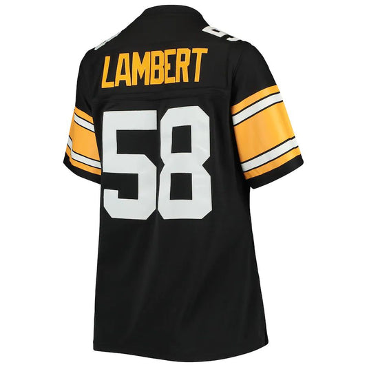 P.Steelers #58 Jack Lambert Mitchell & Ness Black Legacy Replica Player Jersey Stitched American Football Jerseys - Main View