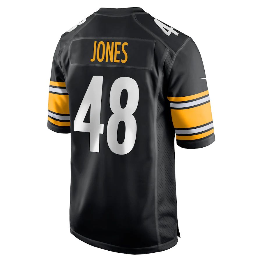 P.Steelers #48 Jamir Jones Black Team Game Player Jersey Stitched American Football Jerseys - Main View