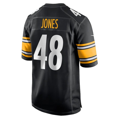 P.Steelers #48 Jamir Jones Black Team Game Player Jersey Stitched American Football Jerseys - Main View