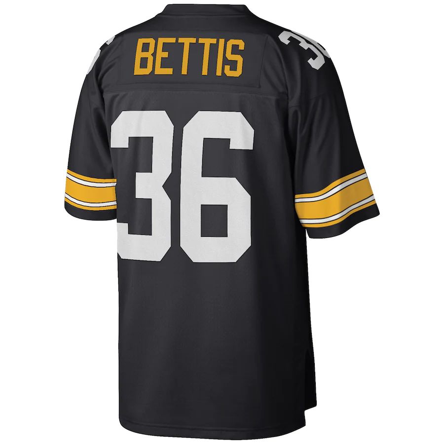 P.Steelers #36 Jerome Bettis Mitchell & Ness Black Big & Tall 1996 Retired Player Replica Jersey Stitched American Football Jerseys - Main View