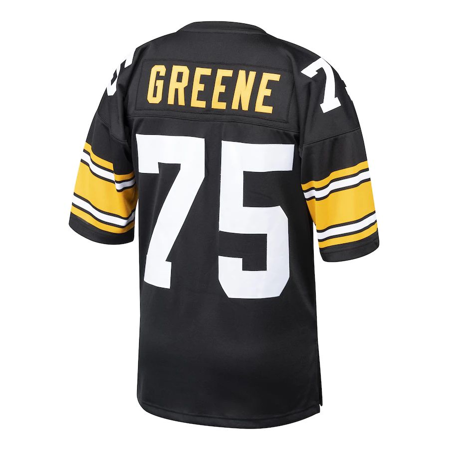 P.Steelers #75 Joe Greene Mitchell & Ness Black 1975 Authentic Throwback Retired Play Stitched American Football Jerseys - Main View