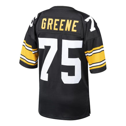 P.Steelers #75 Joe Greene Mitchell & Ness Black 1975 Authentic Throwback Retired Play Stitched American Football Jerseys - Main View