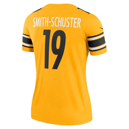 P.Steelers #19 JuJu Smith-Schuster Gold Inverted Legend Jersey Stitched American Football Jerseys - Main View