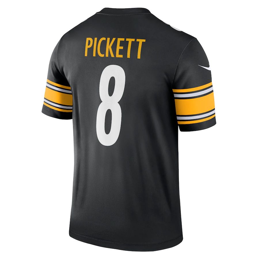 P.Steelers #8 Kenny Pickett Black Legend Jersey Stitched American Football Jerseys - Main View