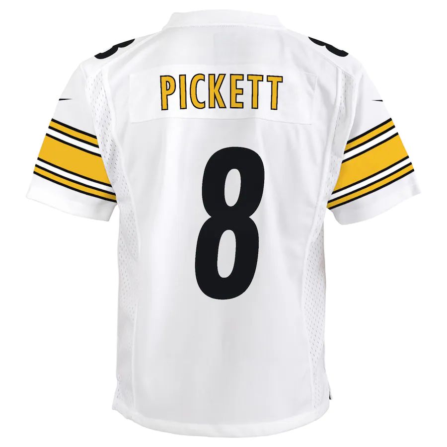 P.Steelers #8 Kenny Pickett White Team Game Jersey Stitched American Football Jerseys - Main View