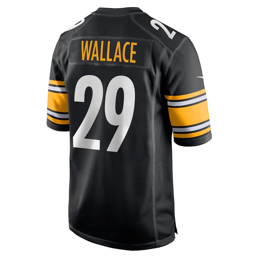 P.Steelers #29 Levi Wallace Black Game Player Jersey Stitched American Football Jerseys - Main View