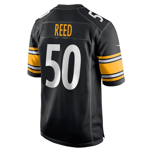 P.Steelers #50 Malik Reed Black Game Player Jersey Stitched American Football Jerseys - Main View