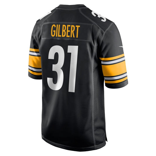 P.Steelers #31 Mark Gilbert Black Game Player Jersey Stitched American Football Jerseys - Main View