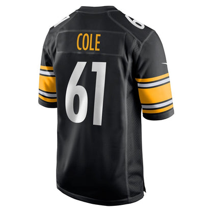 P.Steelers #61 Mason Cole Black Game Player Jersey Stitched American Football Jerseys - Main View