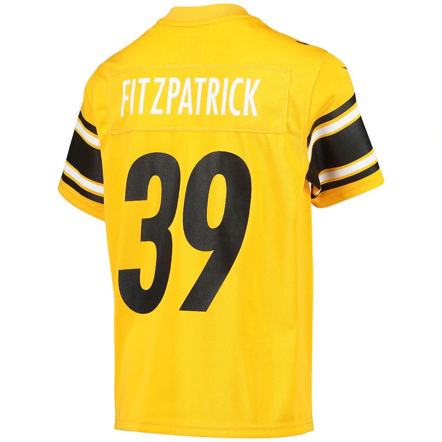 P.Steelers #39 Minkah Fitzpatrick Gold Inverted Team Game Jersey Stitched American Football Jerseys - Main View