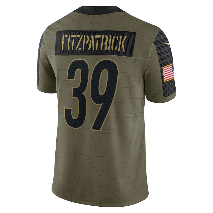 P.Steelers #39 Minkah Fitzpatrick Olive 2021 Salute To Service Limited Player Jersey Stitched American Football Jerseys - Main View