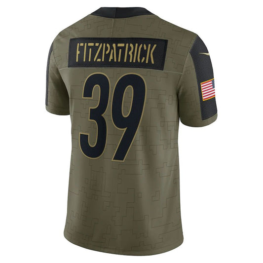 P.Steelers #39 Minkah Fitzpatrick Olive 2021 Salute To Service Limited Player Jersey Stitched American Football Jerseys - Main View