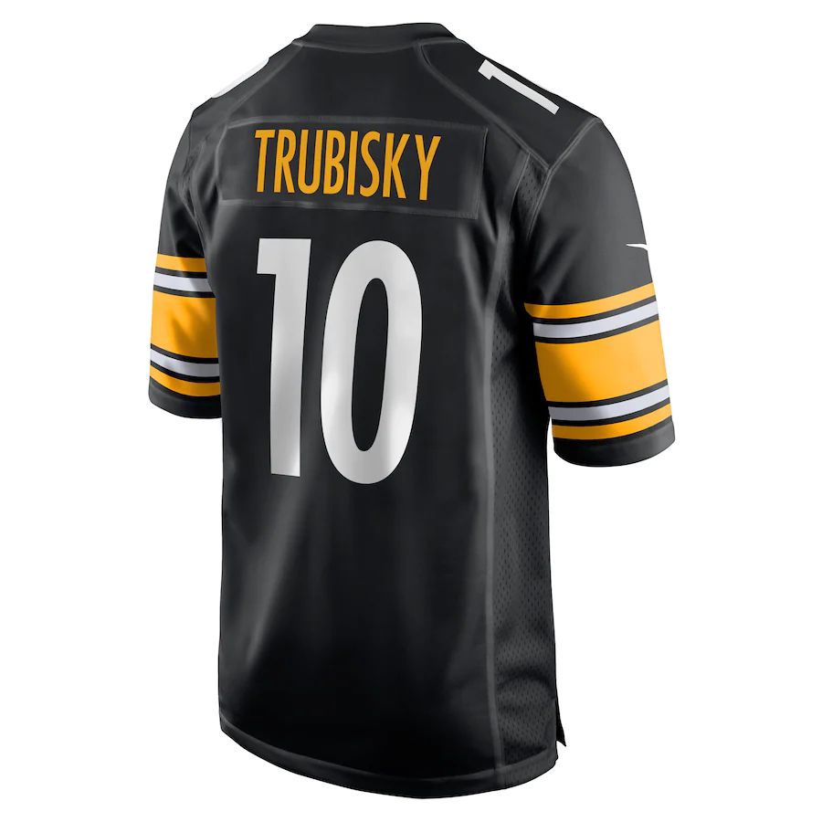 P.Steelers #10 Mitchell Trubisky Black Player Game Jersey Stitched American Football Jerseys - Main View