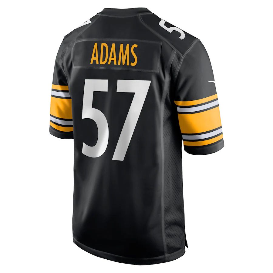 P.Steelers #57 Montravius Adams Black Game Player Jersey Stitched American Football Jerseys - Main View