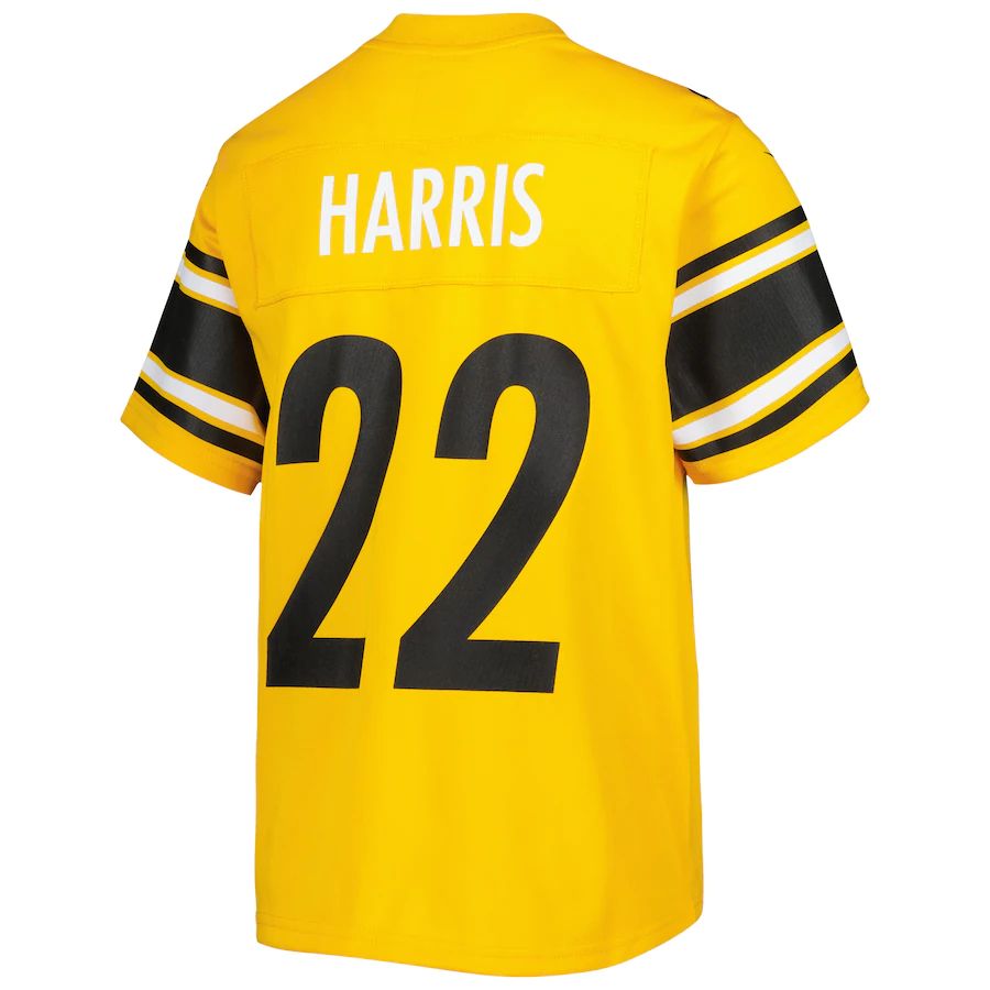 P.Steelers #22 Najee Harris Gold Inverted Game Jersey Stitched American Football Jerseys - Main View
