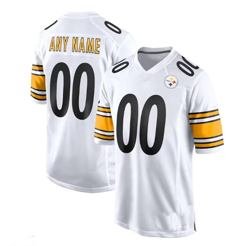 Custom P.Steelers White Game Jersey Stitched American Football Jerseys - Main View