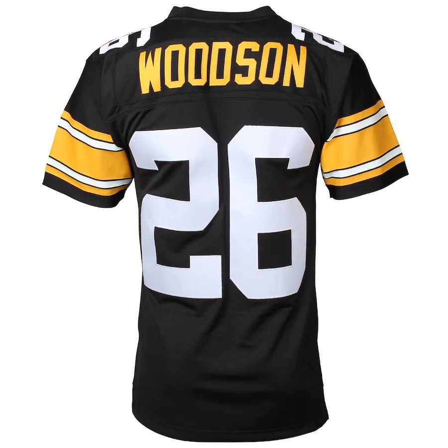 P.Steelers #26 Rod Woodson Mitchell & Ness Black Retired Player Legacy Replica Jersey Stitched American Football Jerseys - Main View