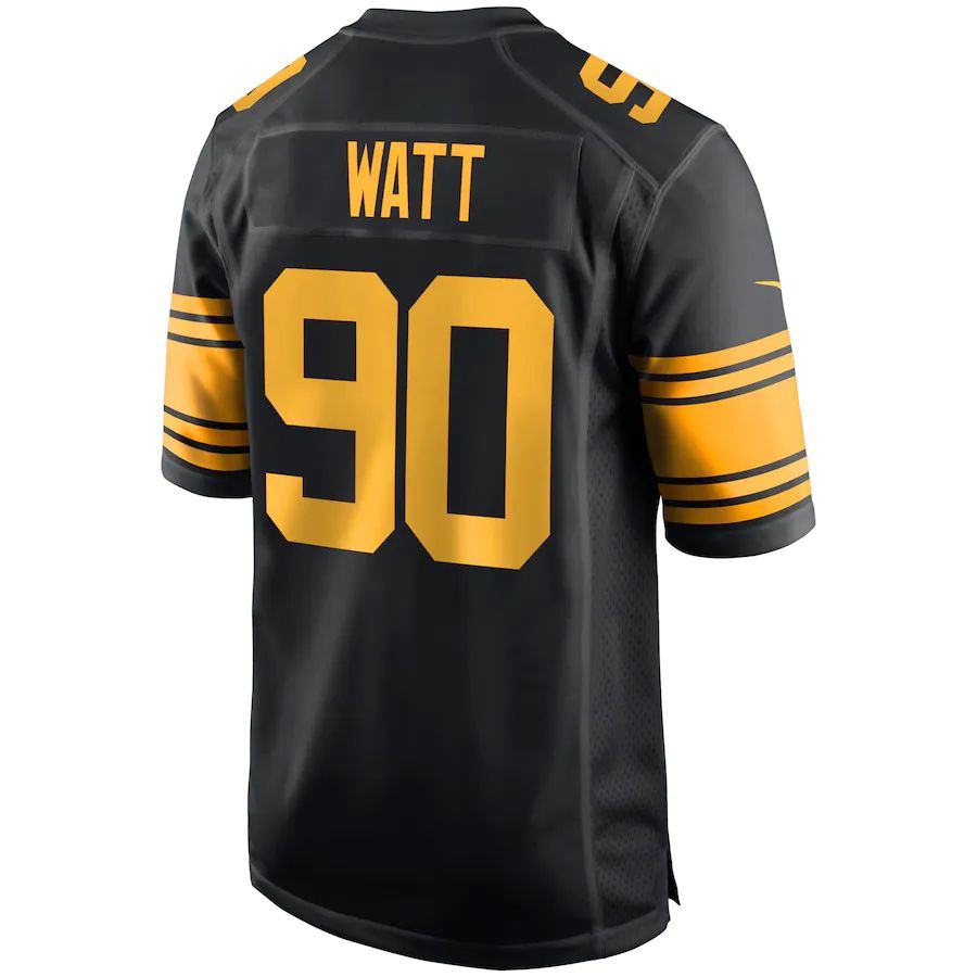 P.Steelers #90 T.J. Watt Black Alternate Game Player Jersey Stitched American Football Jerseys - Main View