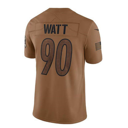 P.Steelers #90 T.J. Watt Brown 2023 Salute To Service Limited Jersey Stitched American Football Jerseys - Main View