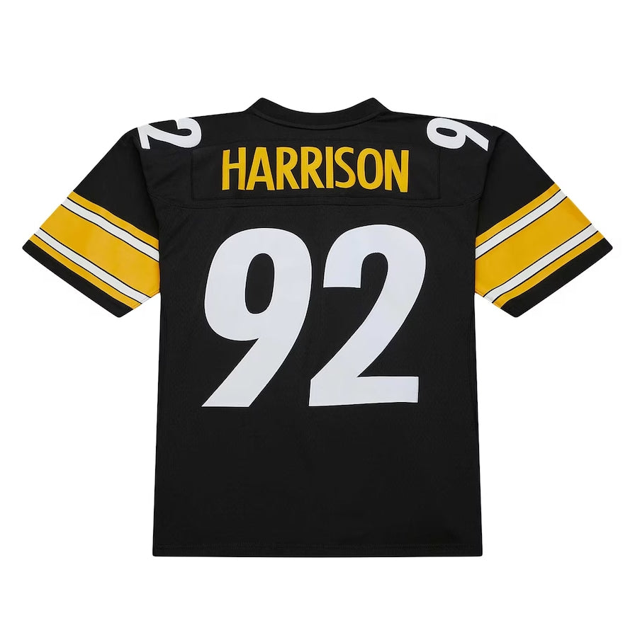 P.Steelers #92 James Harrison Mitchell & Ness Black Legacy Replica American Football Jerseys - Main View