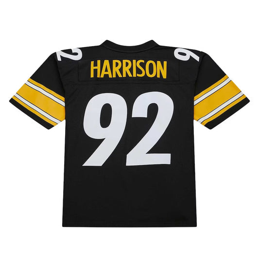 P.Steelers #92 James Harrison Mitchell & Ness Black Legacy Replica American Football Jerseys - Main View