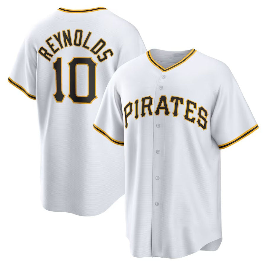 Pittsburgh Pirates #10 Bryan Reynolds Replica Player Jersey - White Stitched Baseball Jersey - Main View