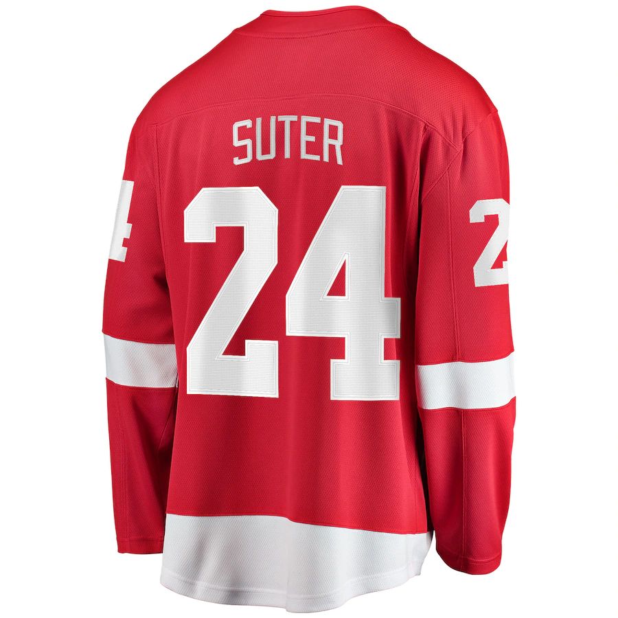 D.Red Wings #24 Pius Suter Fanatics Branded Home Breakaway Player Jersey Red Stitched American Hockey Jerseys - Main View