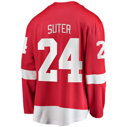 D.Red Wings #24 Pius Suter Fanatics Branded Home Breakaway Player Jersey Red Stitched American Hockey Jerseys - Main View